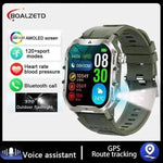  New For Xiaomi Military Smart Watch Men Outdoor Sports Flashlight Fitness Watches Health Monitor 1.96" BT Call Smartwatch.