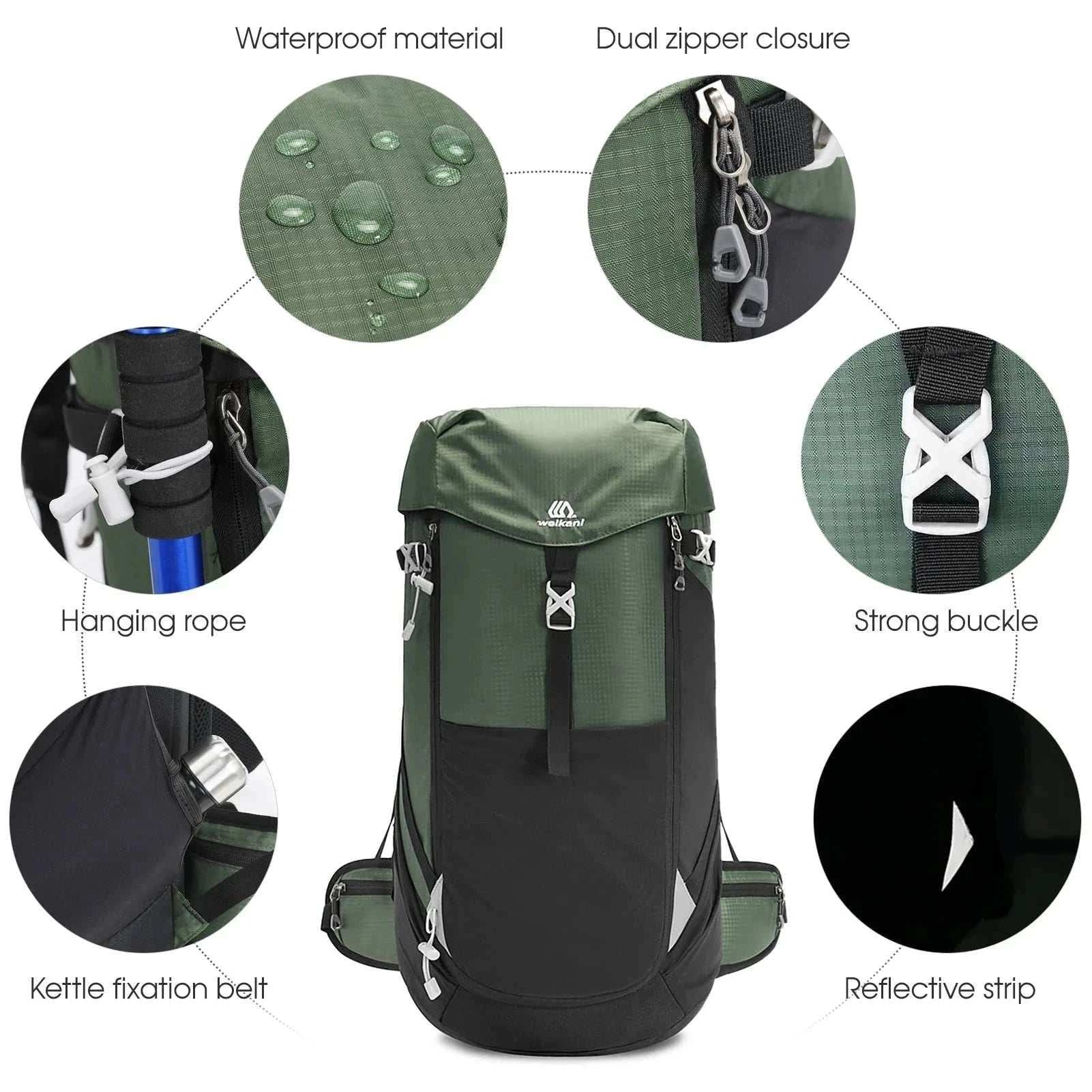 best travel backpack- 50L Waterproof Mountain Backpack.