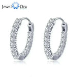 925 Sterling Silver Hoop Earrings for Women Sparkling Cubic Zirconia, 925 silver earrings uk