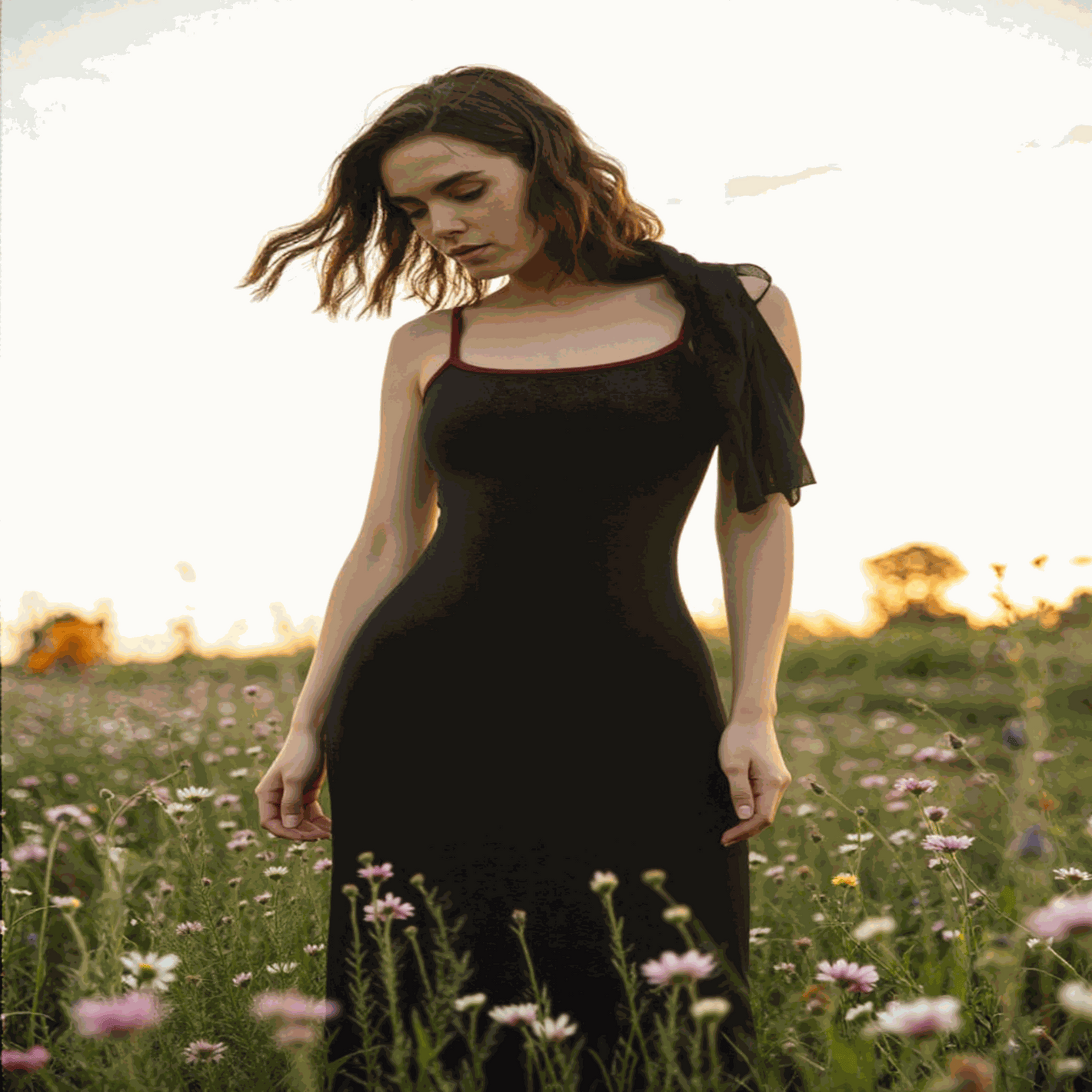 Women Wearing CUTENOVA_floral_printed_strapless_backless_dress-black, Ladies Skirts uk