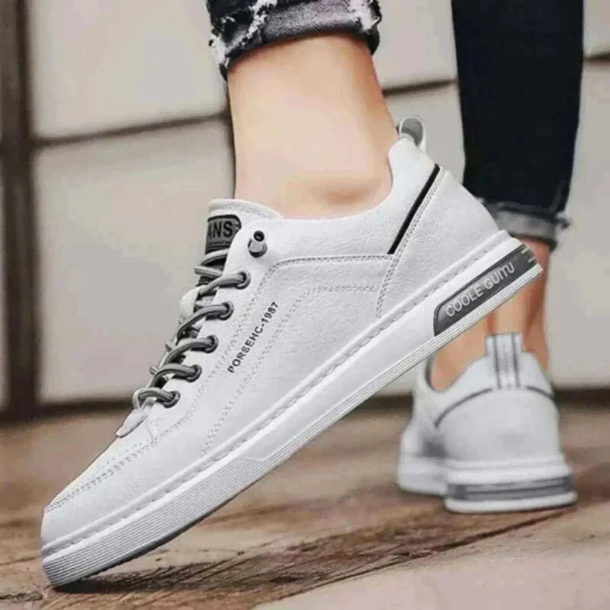  Outdoor Wild Men's White Sneakers High End Fashion
