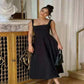 Women Model Elegant Black High Waist Dress