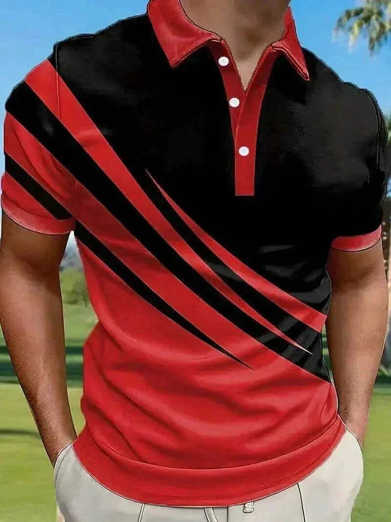 Fashion Striped Trend Men's Polos T-Shirts.