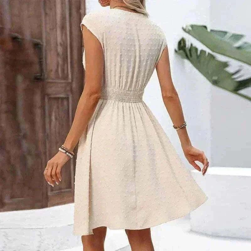 French Vacation Style Women's Dress 2025 Spring Summer Back View