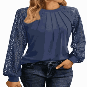 Women's Round Neck Lantern Long Casual Top
