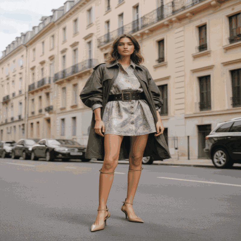 Women Model In Beige Heels Women 2025 Spring Solid Colors Pointed Medium