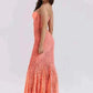  Women Wearing Mozision Floral Lace Sexy Maxi Dress Side View