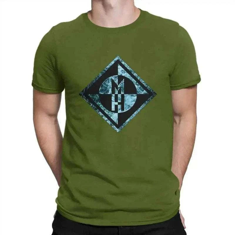Machine Head Army Green T Shirts for Men in Cotton Fabric, summer t-shirt for men