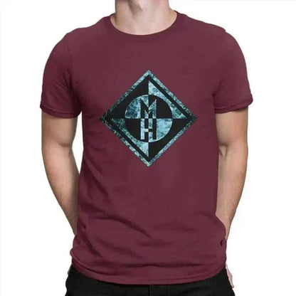 Machine Head Burgundy T Shirts for Men in Cotton Fabric, summer t-shirt for men