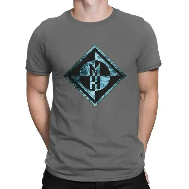 Machine Head Dark Gray T Shirts for Men in Cotton Fabric, summer t-shirt for men