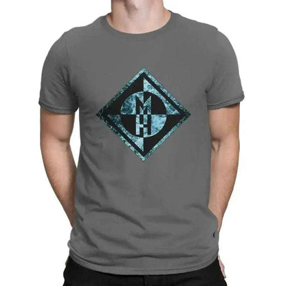 Machine Head Dark Gray T Shirts for Men in Cotton Fabric, summer t-shirt for men