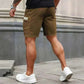 Man In Khaki Cargo Shorts  for Outdoor Work or Hiking Back View, Men Cargo Shorts