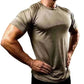Men Muscle Army Green Shirts Bodybuilding Quick Dry Short Sleeve, summer t-shirt for men