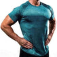 Men Muscle Sky Blue Shirts Bodybuilding Quick Dry Short Sleeve, summer t-shirt for men
