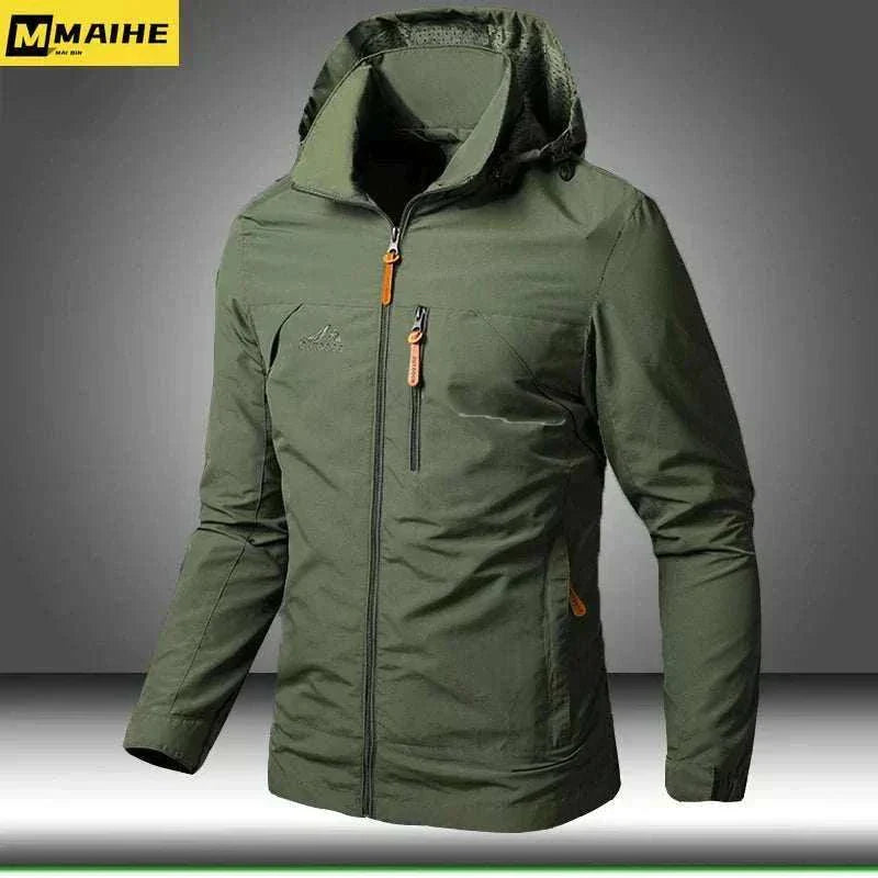 Mens Army Green Windbreaker Jackets