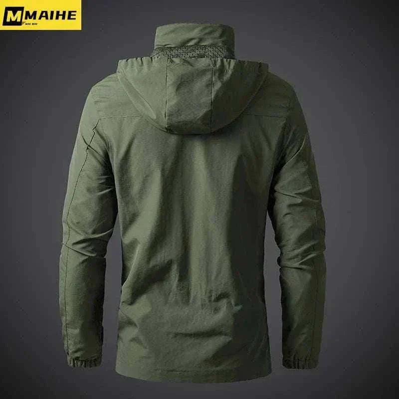 Mens Khaki Windbreaker Jackets Back View , Buy Winter Jackets