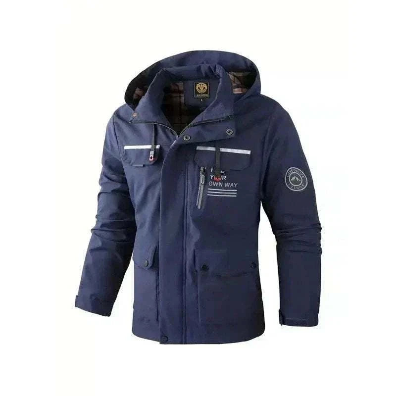  New Winter Men Outwear Warm Blue Removable Jacket