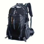 Outdoor Black Backpack Men's Large Capacity Travel 15kg front view, best travel backpack
