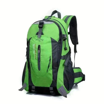 Outdoor Green Backpack Men's Large Capacity Travel 15kg front View, best travel backpack