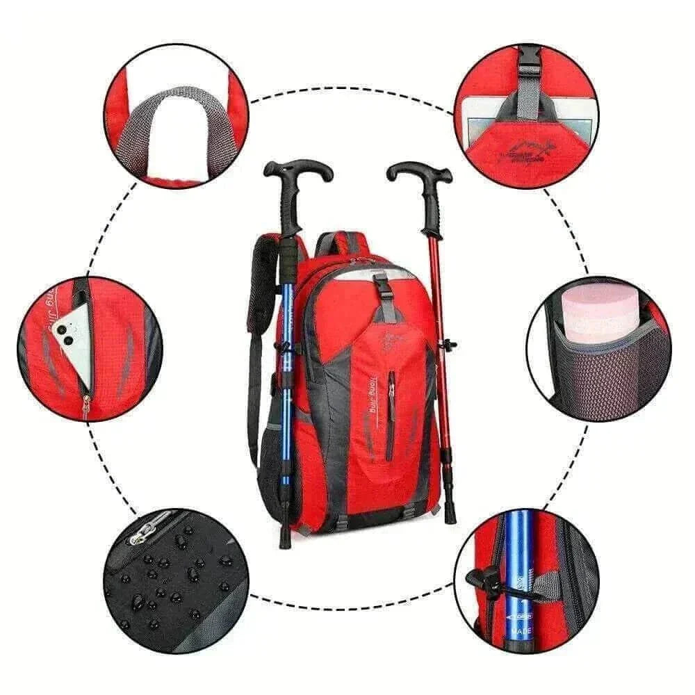 Outdoor Red Backpack Men's Large Capacity Travel 15kg Features pic , best travel backpack