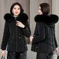 Women Parkas Fashion Warm Cotton Black Padded Coat