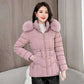 Women Parkas Fashion Warm Cotton Pink Padded Coat , 