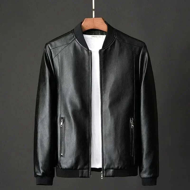  Men's Fashion Style Store black / 7XL 2024 Autumn New Men Black Biker PU Leather Coat Korean Fashion Men Pu Leather Jacket Trend Casual Fit Slim Baseball Clothes 8Xl