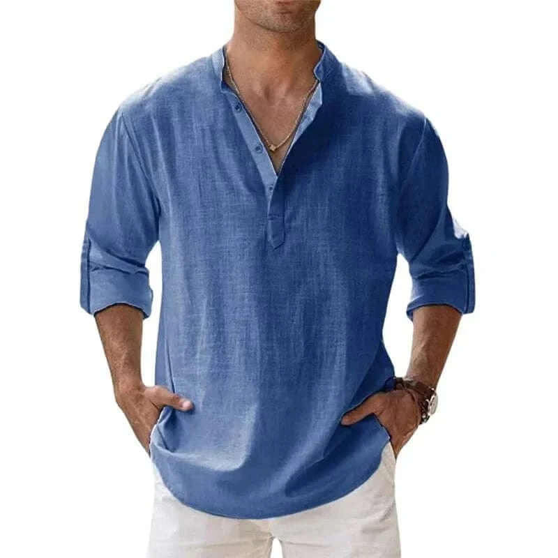 mens cotton linen shirt