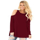 Stitching Cold Shoulder Long Sleeves Spring Summer Tops , Going Out Tops