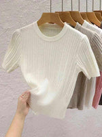 AOSSVIAO Summer Knit T-Shirt for Women|