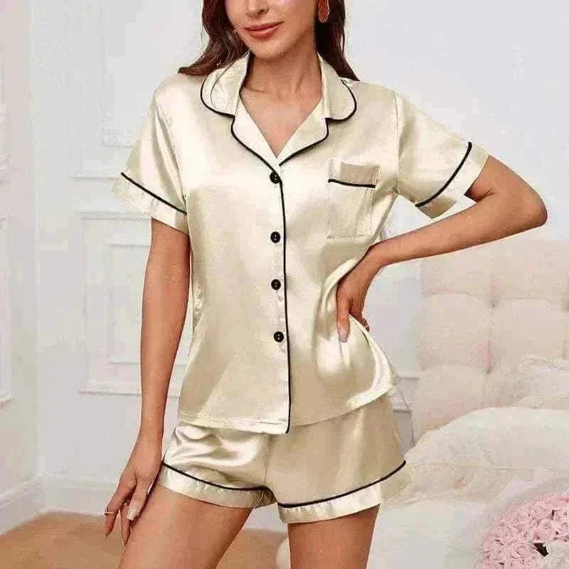 Women Wearing Champagne Wearing pyjama sets, pajamas for women uk