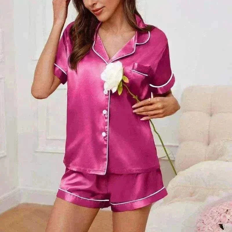 Women Wearing Rose Red Wearing pyjama sets, pajamas for women uk