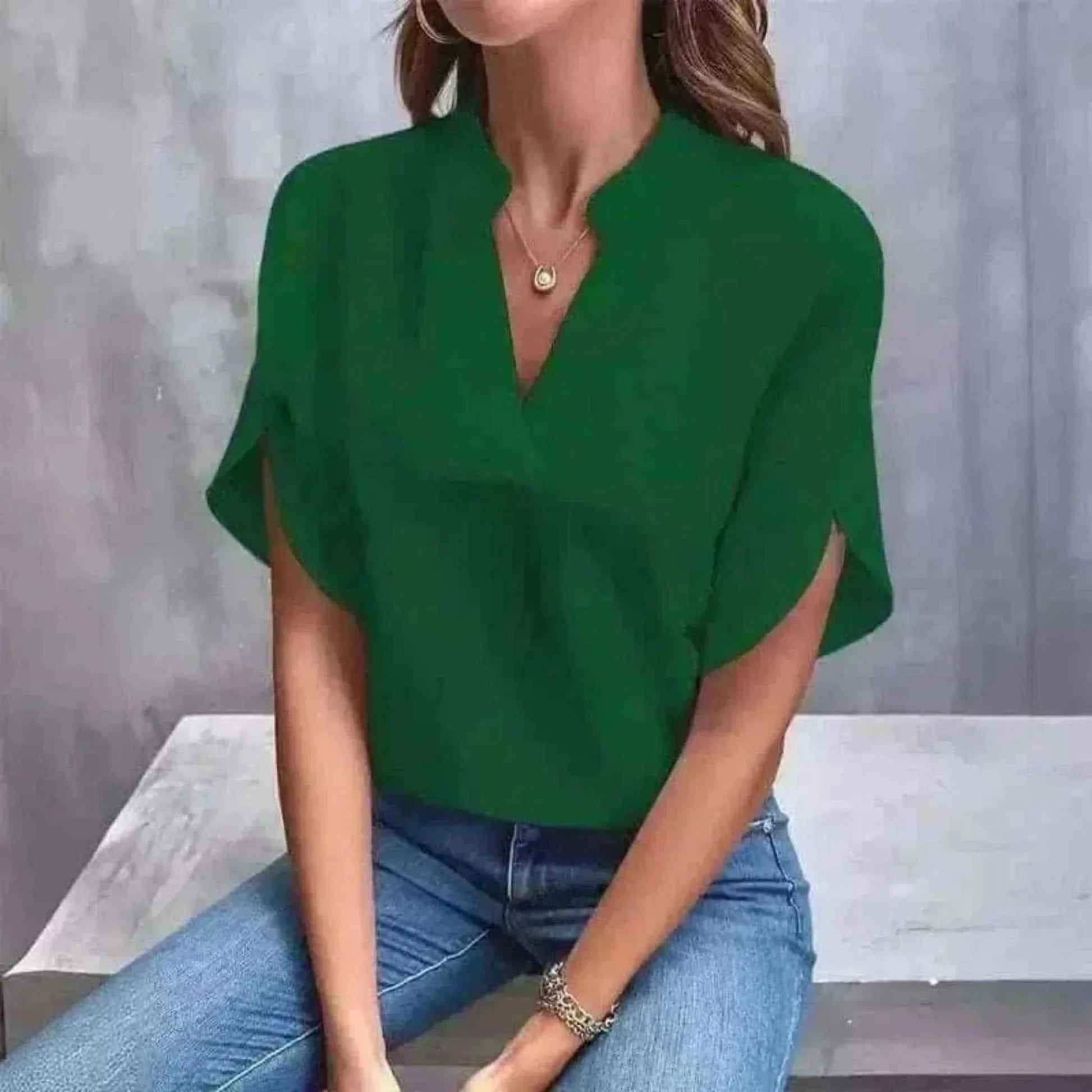 Women Wearing Green Summer Tops