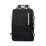 Travel Backpack Women Black Large Capacity Waterproof Anti-Theft Casual Front View