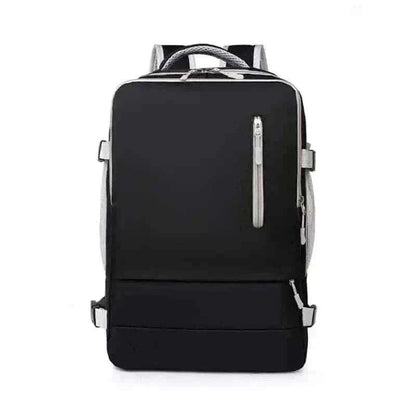 Travel Backpack Women Black Large Capacity Waterproof Anti-Theft Casual Front View