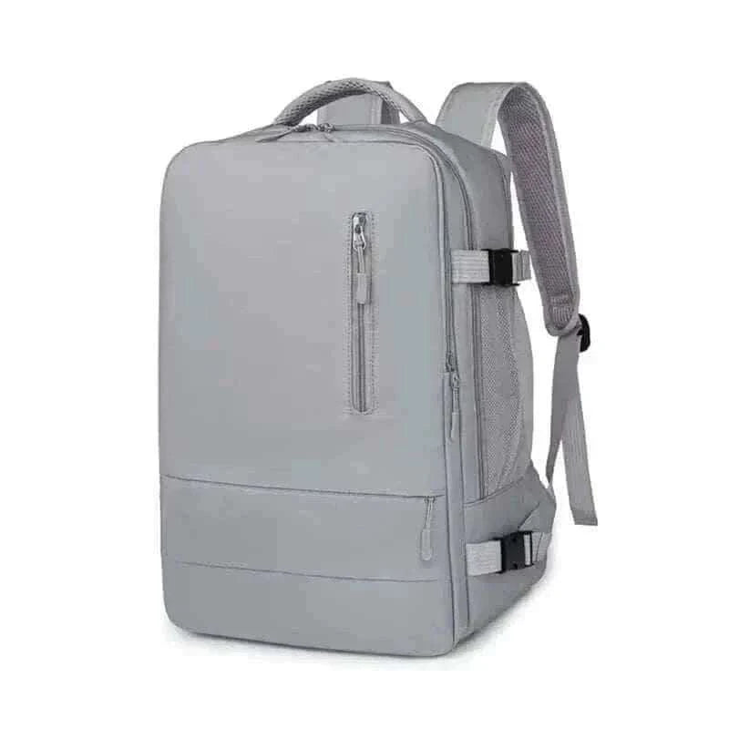 Travel Backpack Women Grey Large Capacity Waterproof Anti-Theft Casual Side View, travel bags for women
