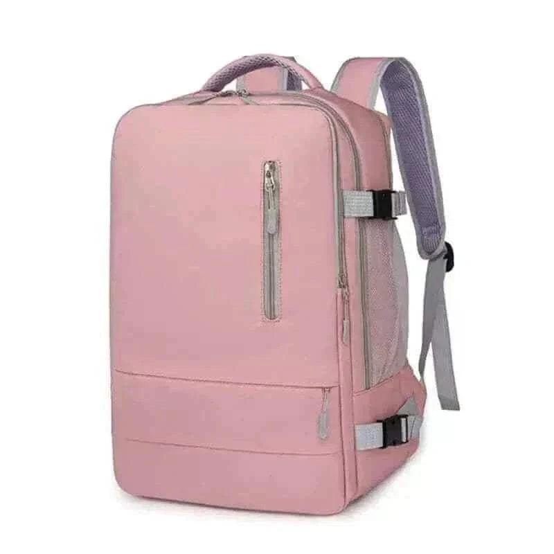 Travel Backpack Women Pink Large Capacity Waterproof Anti-Theft Casual Side View, travel bags for women