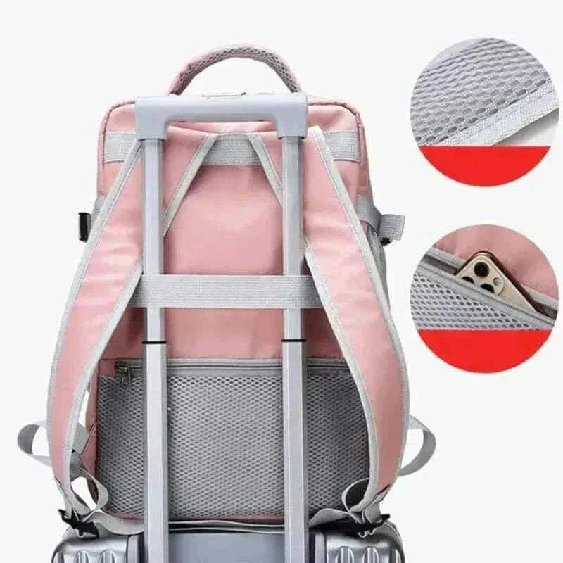Travel Backpack Women Pink Large Capacity Waterproof Anti-Theft Casual Features, travel bags for women
