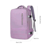 Travel Backpack Women Purple Large Capacity Waterproof Anti-Theft Casual Side View, travel bags for women