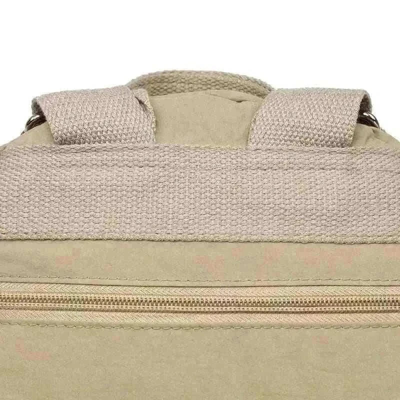 Trendy Women's Khaki Travel Backpack Lightweight Top View , travel bags for women