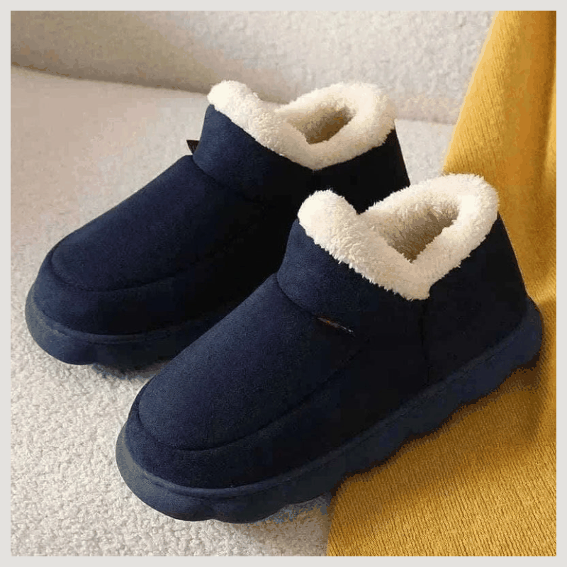 Mens Warm Slippers-Kidmi Men Plush Fur Slippers Winter Warm