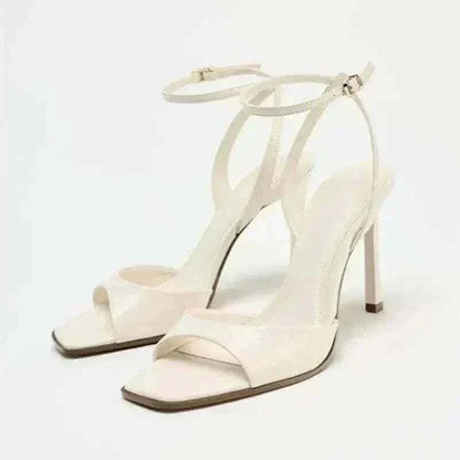 Elegant Ankle Strap High Heels Ladies Square Toe Fashion , Heels