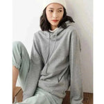Women Wearing Hoodies 100% Cotton Spring Autumn Loose Long Sleeve.