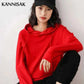 Women Wearing Red Hoodies 100% Cotton Spring Autumn Loose Long Sleeve.