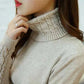 Women Wearing Khaki Sweater 2025 Autumn Winter Cashmere Knitted Khaki