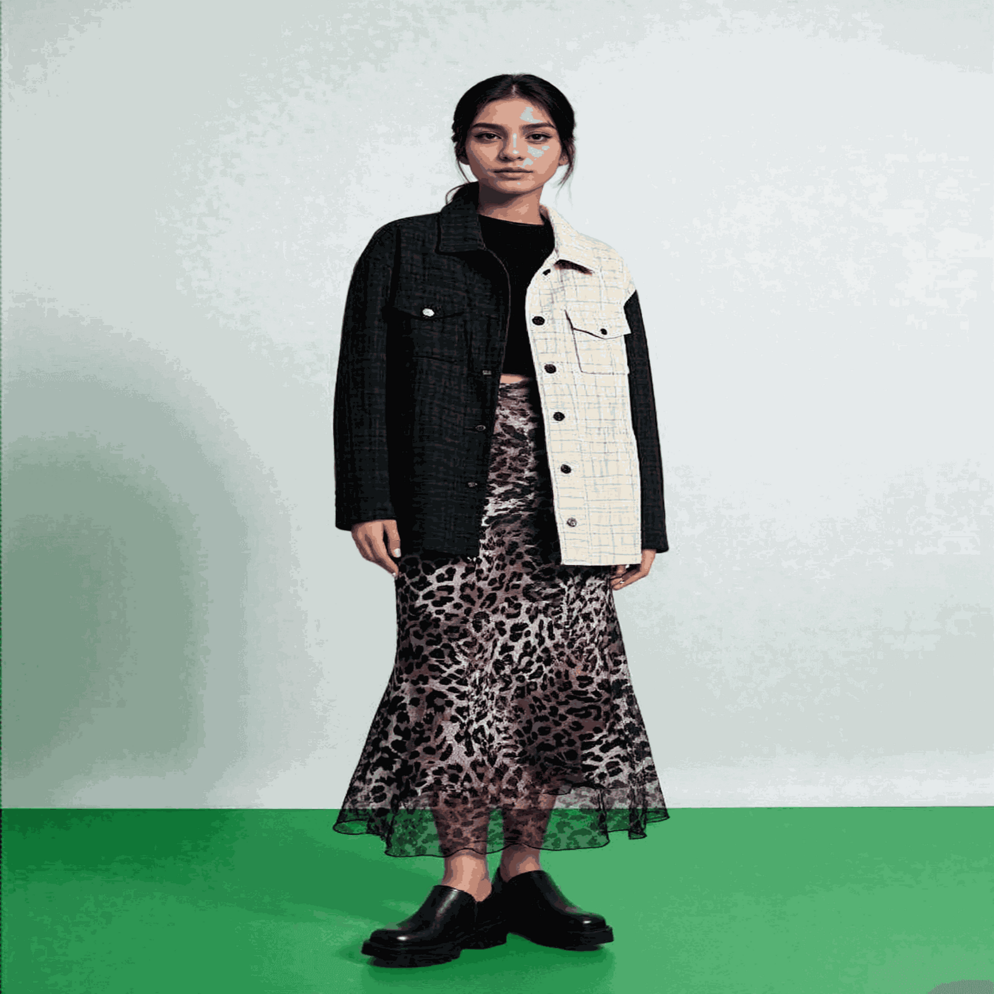 Women's Wearing Half Skirt Classic High Waisted