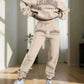 Women's Hoodies Khaki Two Pieces Sets Fashion Letter Print Pullover Sweatpants
