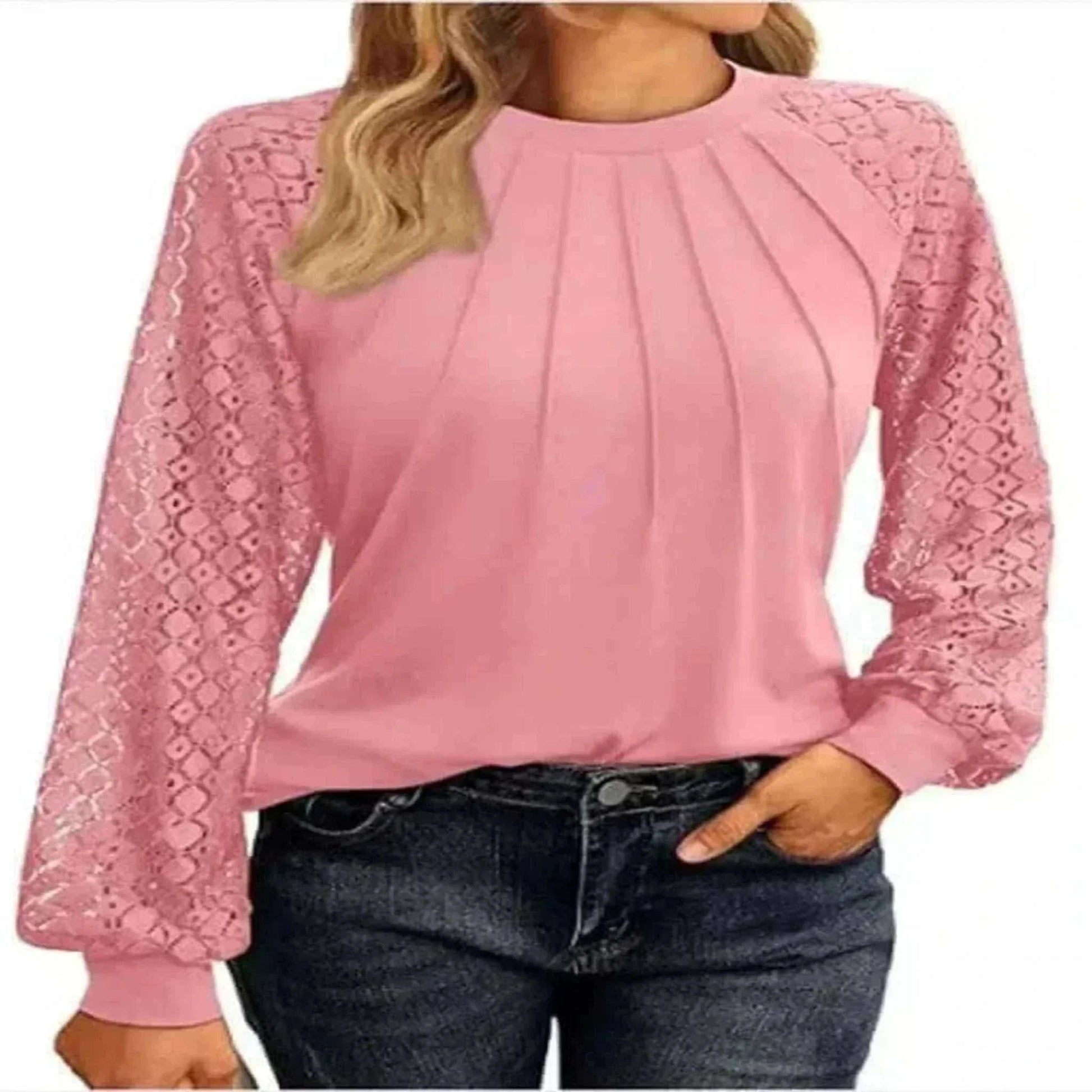 Women's Round Neck Lantern Long Casual Top