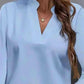 Women Wearing Youth Top Mujer Elegant Blue Chiffon Blouse Spring Autumn Casual Long Sleeve