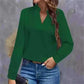 Women Wearing Youth Top Mujer Elegant Green Chiffon Blouse Spring Autumn Casual Long Sleeve